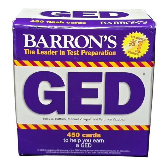 Score Higher w. Barron's GED Flash Cards By Battles, Kelly A Leader In Test Prep - Picture 1 of 11